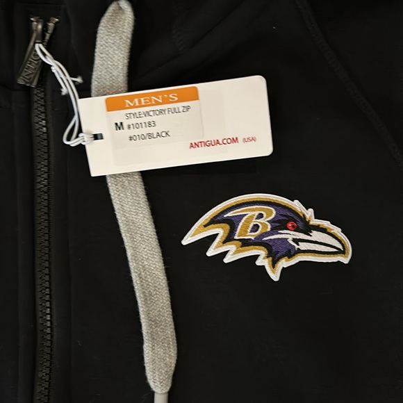 BALTIMORE RAVEN full zip hoodie. NWT Antigua - Picture 2 of 7